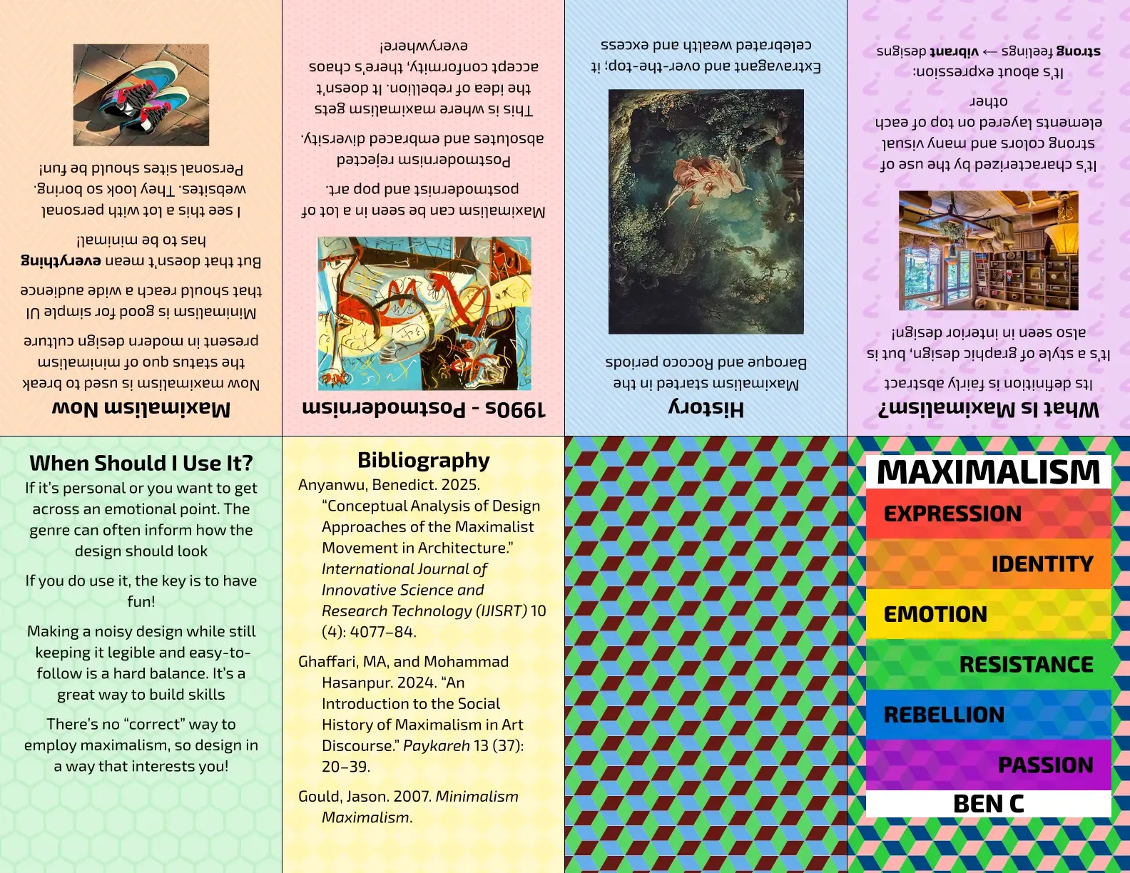 A colorful zine about Maximalism as a graphic design style